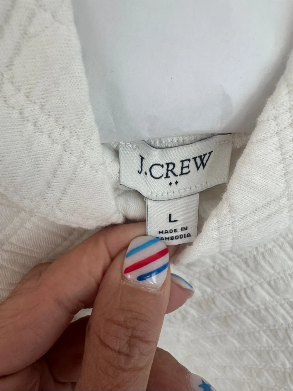J. Crew Cream Quilted Turtleneck Sweater